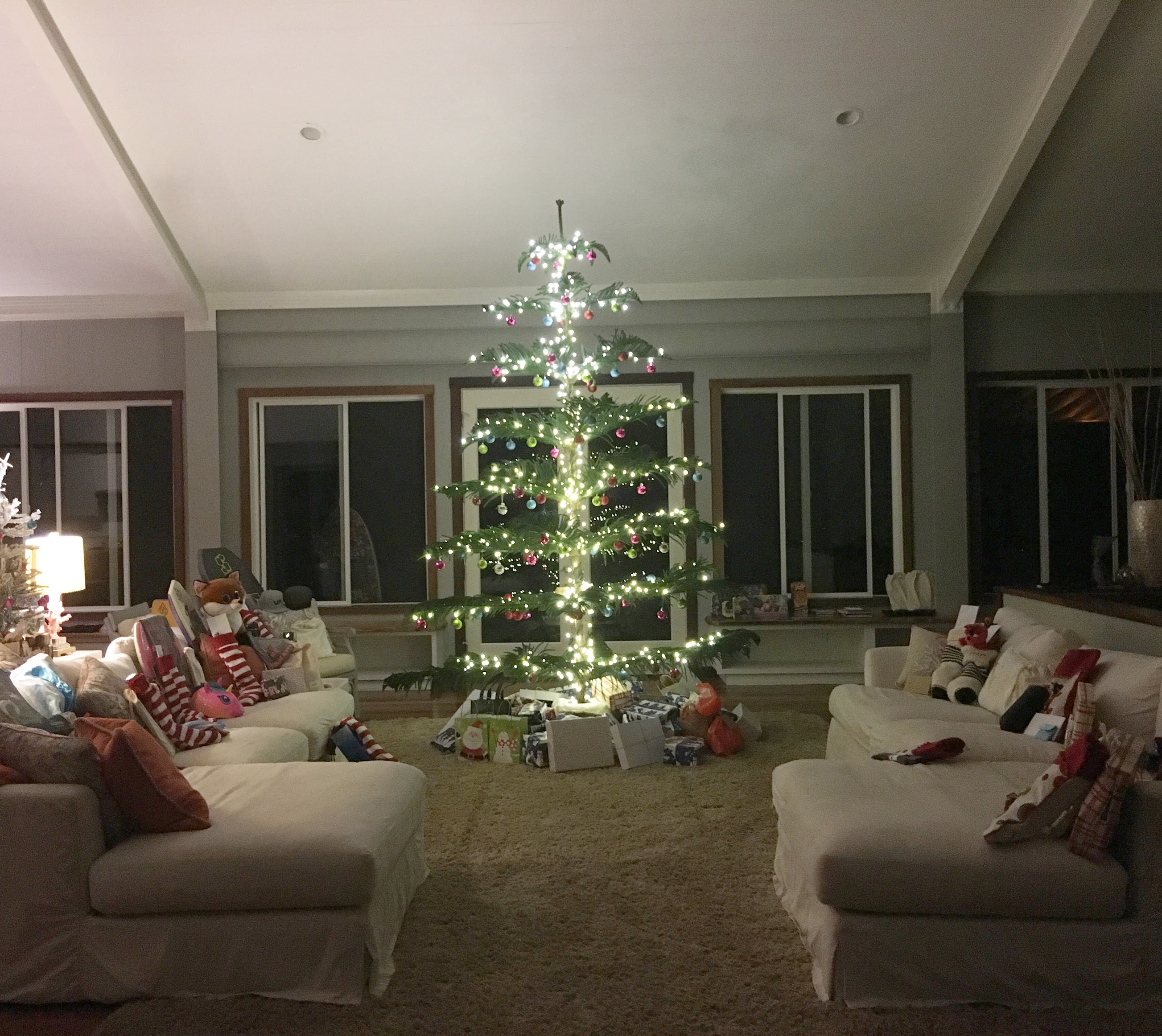 Holiday gathering at Oahu Whale House with festive decor