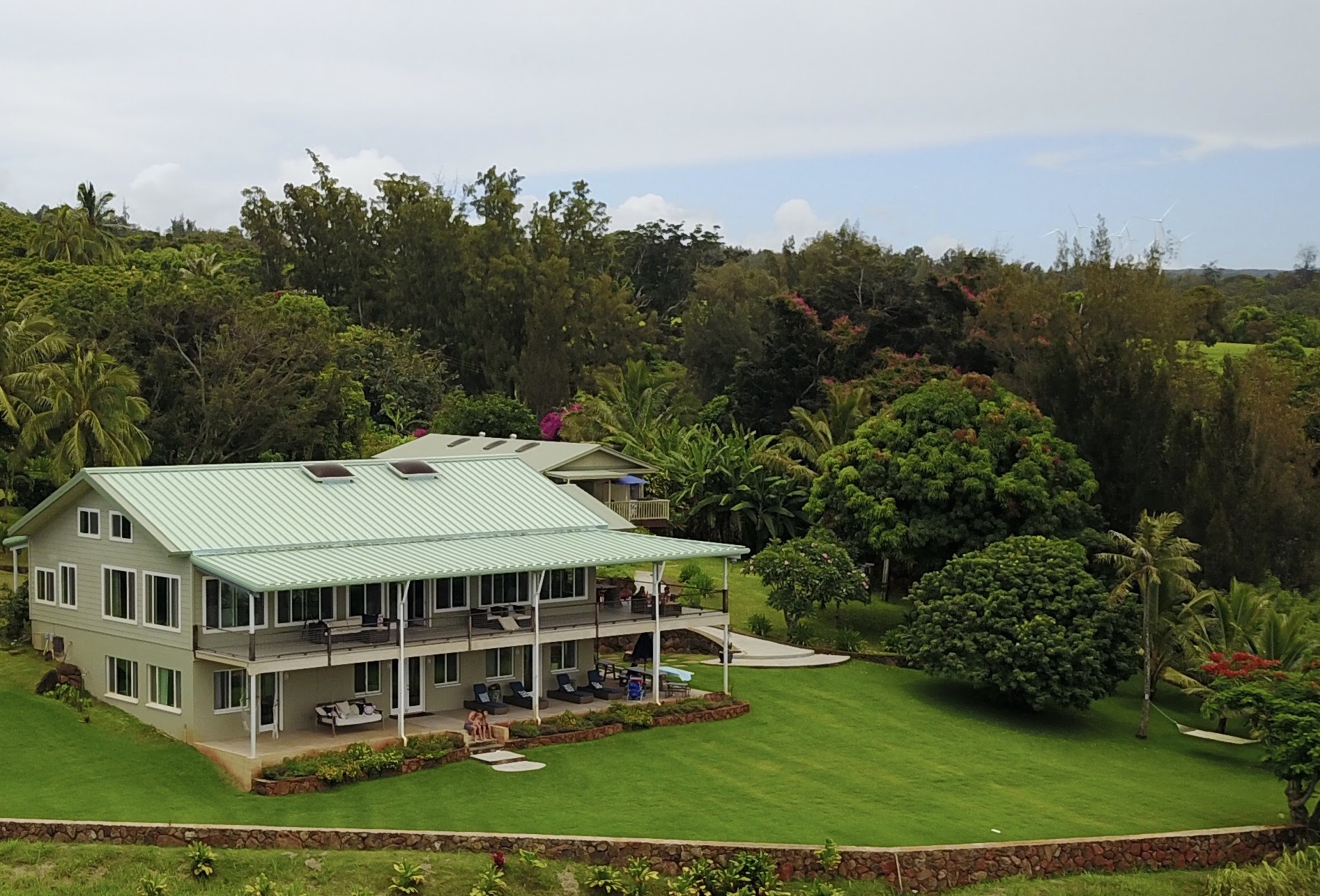 Panoramic ocean view from the Whale House estate on North Shore Oahu